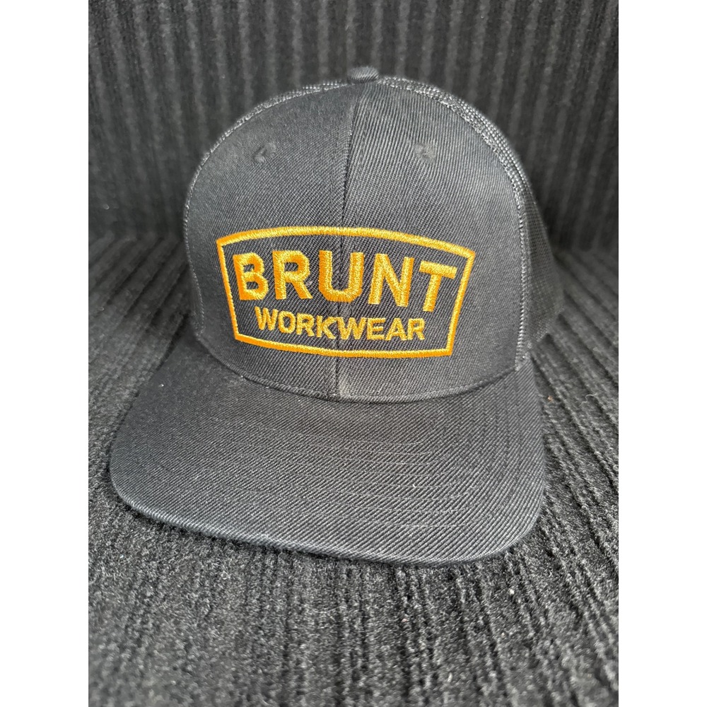 Brunt Workwear Trucker Hat Mens Black Mesh Snapback Baseball Cap